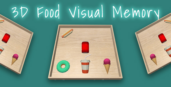 3D Food Visual Memory – Memory Game for Kid