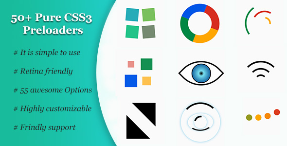 50+ Pure CSS3 Preloaders — Animations And Effects preview