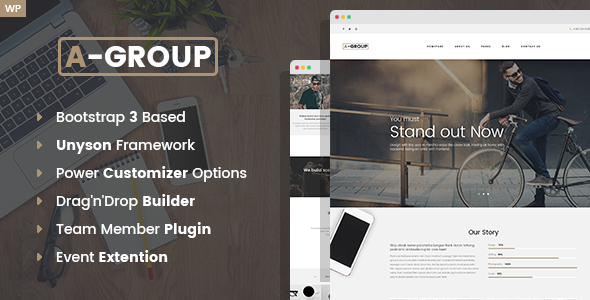 A-Group –  Business Company WordPress theme Nulled