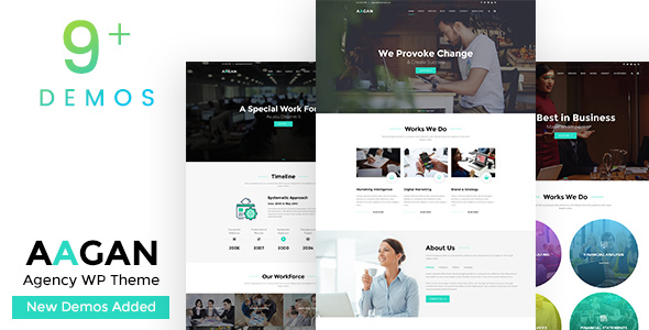 Aagan – Agency Startup WordPress Theme Nulled