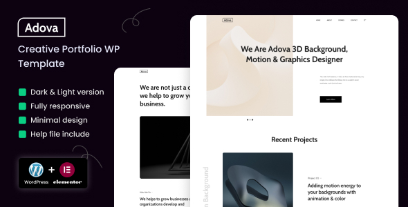 Adova – Creative Portfolio WordPress Theme Nulled