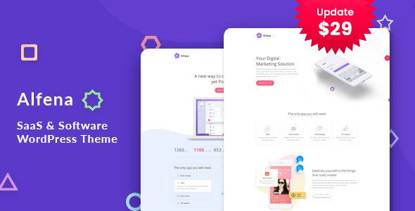 Alfena – SaaS Startup WordPress Theme Nulled