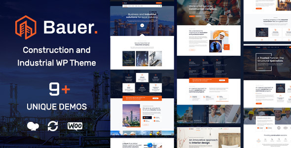 Bauer | Construction and Industrial WordPress Theme Nulled