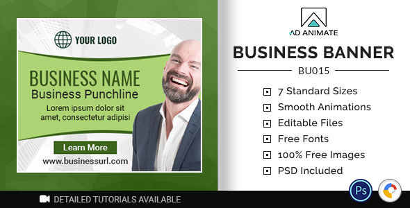 Business Banner – HTML5 Ad Template (BU015)
