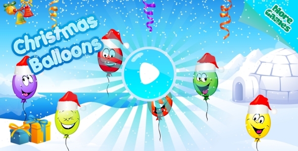 Christmas Balloons – HTML5 Mobile Game (Construct 3 | Construct 2 | Capx)