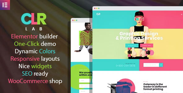 ColorLab – Printing Design Service WordPress Theme Nulled