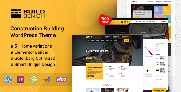 Construction Building WordPress Theme – Buildbench Nulled