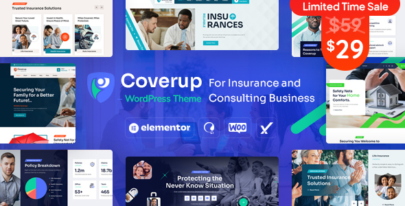 CoverUp – Insurance & Consulting Business WordPress Theme Nulled