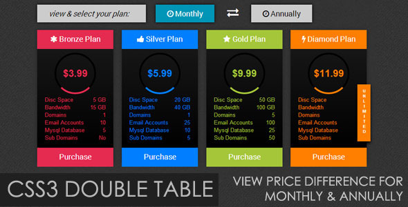 CSS3 Double Table