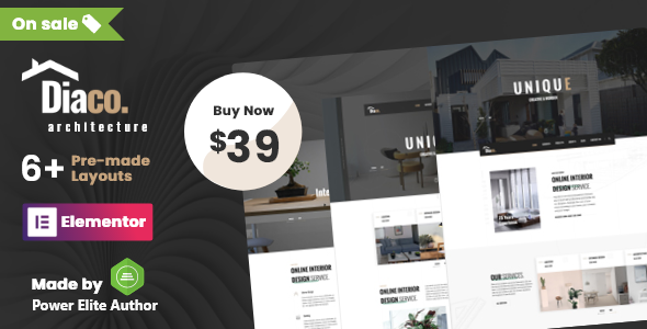 Diaco – Architecture & Interior Design Elementor WordPress Theme Nulled