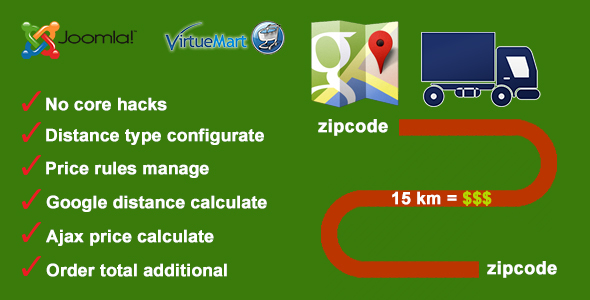 Distance Price Calculation for Virtuemart