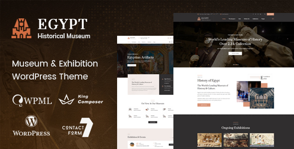 Egypt – Museum & Exhibition WordPress Theme Nulled