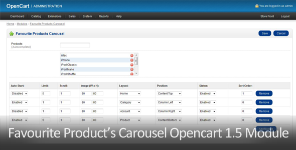 Favourite Products Carousel Opencart Module Nulled