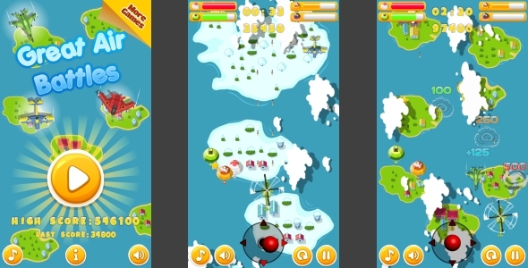 Great Air Battles – HTML5 Mobile Game (Construct 3 | Construct 2 | Capx) Nulled