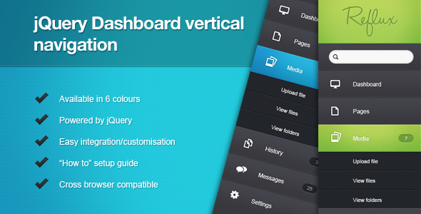 jQuery Dashboard Vertical Navigation Nulled