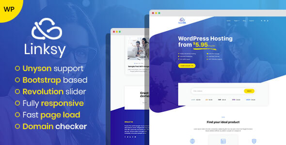 Linksy – domain and hosting provider WordPress theme Nulled