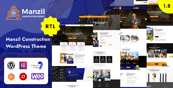 Manzil – Construction and Building WordPress Theme Nulled