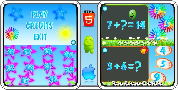 Math Game for Kids – HTML5 Mobile Game (Construct 3 | Construct 2 | Capx) Nulled