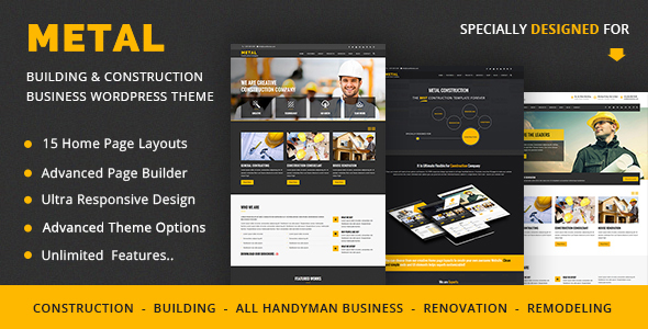 Metal – Building & Construction Business WordPress Theme Nulled