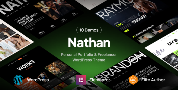 Nathan – Personal Resume CV Portfolio WordPress Theme Nulled