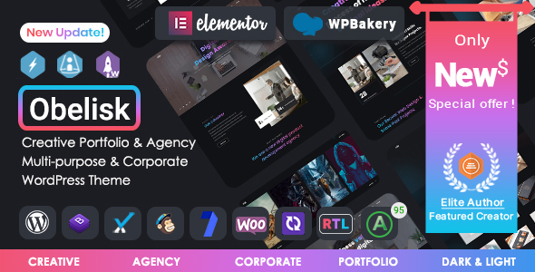 Obelisk – Agency Portfolio & Creative WordPress Theme Nulled