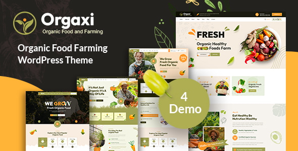 Orgaxi – Organic food and fram WordPress Theme Nulled