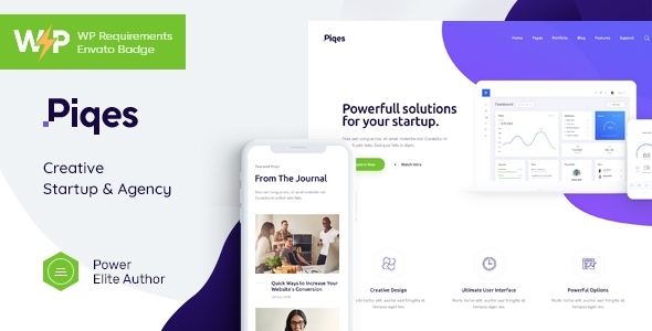 Piqes | Creative Startup & Agency WordPress Theme Nulled