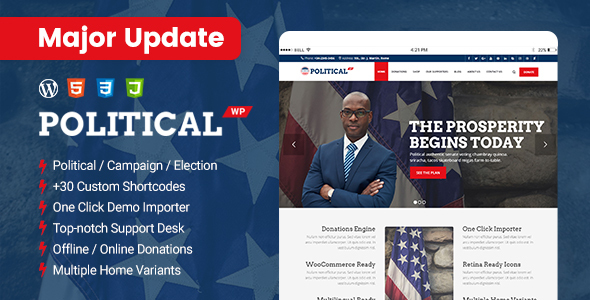PoliticalWP – Political Campaign WordPress Theme Nulled