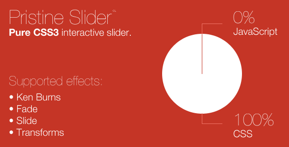 Pristine Slider: Pure CSS3 interactive slider. Nulled