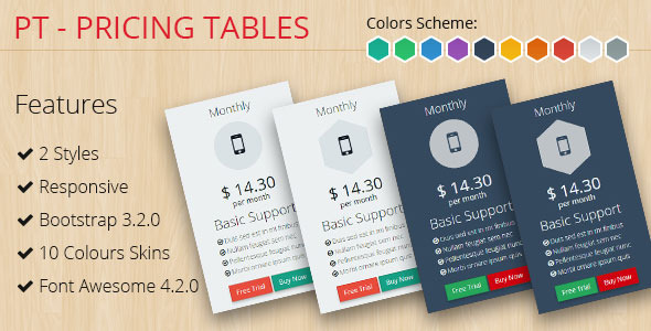 PT – Pricing Tables Bootstrap 3.2.0