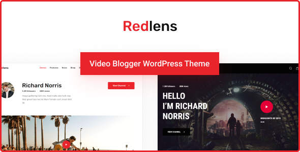 Redlens – Video Blogger and Game Streamer Theme — Entertainment preview