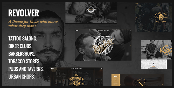 Revolver – Tattoo Studio and Barbershop WordPress Theme Nulled