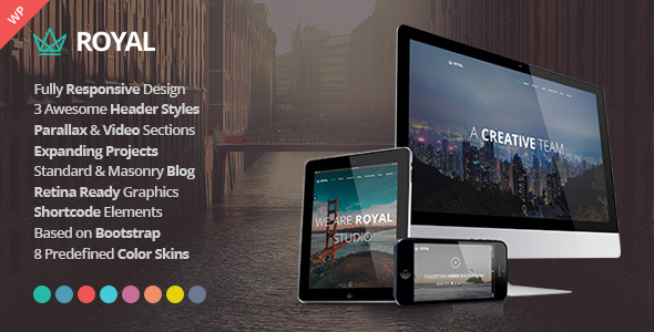 Royal – Responsive One Page Parallax WordPress Theme Nulled