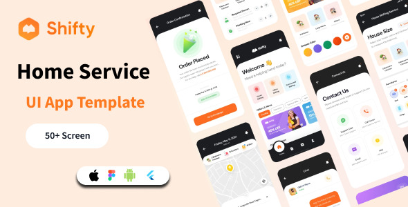 Shifty – Home Service App UI Kit Template (Figma Included)