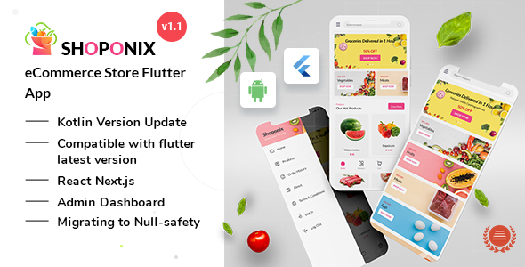 Shoponix – eCommerce Flutter App + React Admin Panel