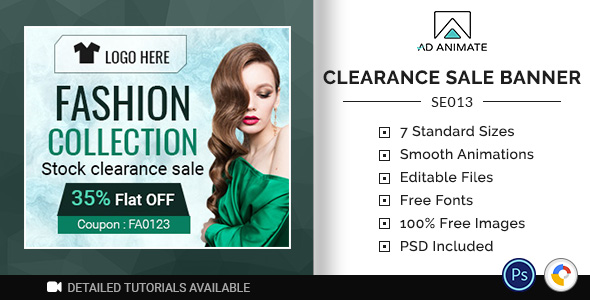 Shopping & E-commerce | Clearance Sale Banner (SE013) — Ad Templates preview