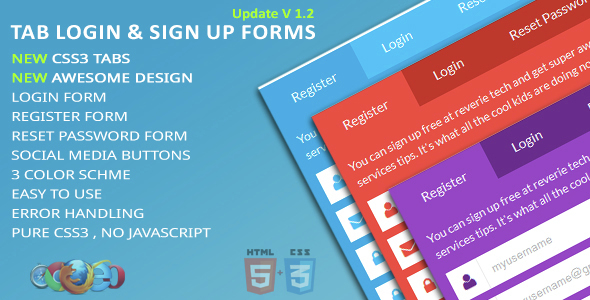 Tab Login & Sign Up Forms Nulled