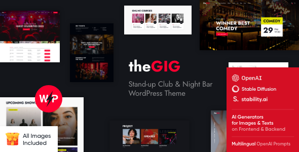 The Gig – Stand-up Club & Night Bar WordPress Theme Nulled
