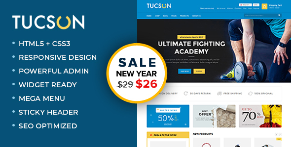 Tucson – Sports, Fitness and Gym Responsive WooCommerce WordPress Theme Nulled