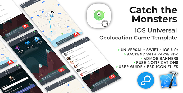 Catch The Monsters | iOS Universal Geolocation Game Template (Swift) Nulled