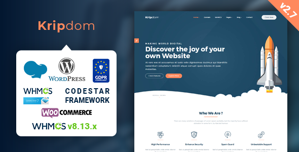 Kripdom – Responsive Web Hosting and WHMCS Themes Nulled