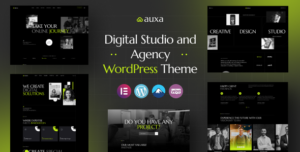 Auxa – Digital Studio and Agency WordPress Theme Nulled