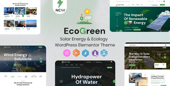 Ecogreen – Solar Energy & Ecology WordPress Elementor Theme Nulled