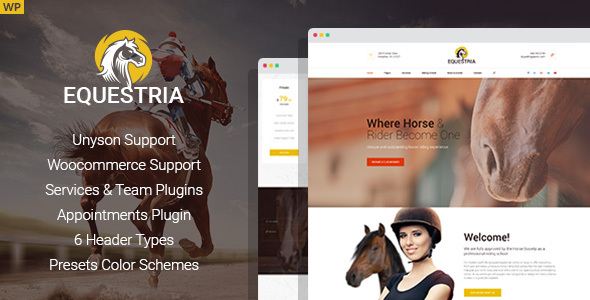 Equestria – Horse Riding Club WordPress Theme — business preview