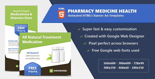 Pharmacy Medicine Health – HTML5 Banner Ad Templates Nulled