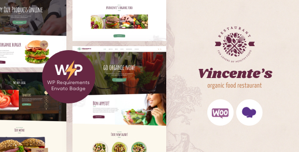 Vincente’s | Organic Food Restaurant WordPress Theme Nulled