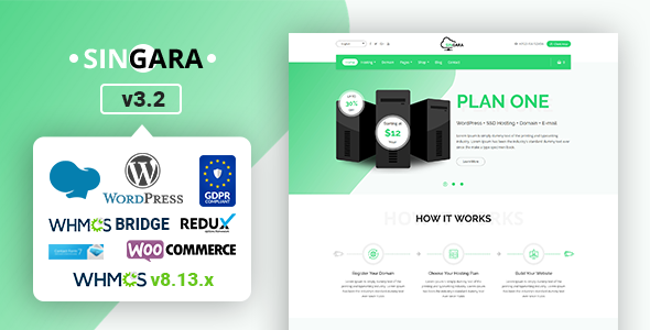 Singara – Multipurpose Hosting with WHMCS WordPress Themes Nulled