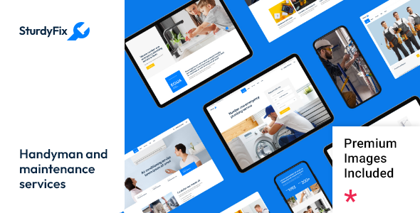 SturdyFix – Handyman and Maintenance Services WordPress Theme Nulled