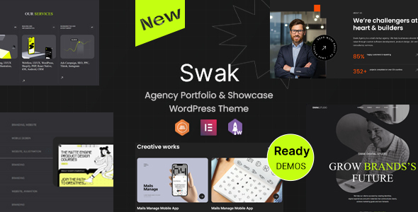 Swak – Agency Portfolio & Showcase WordPress Theme — business preview