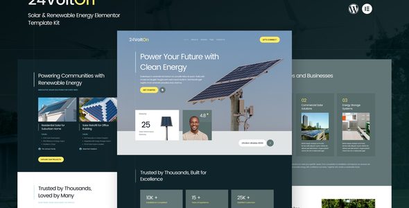 24Volton – Solar & Renewable Energy Elementor Template Kit
